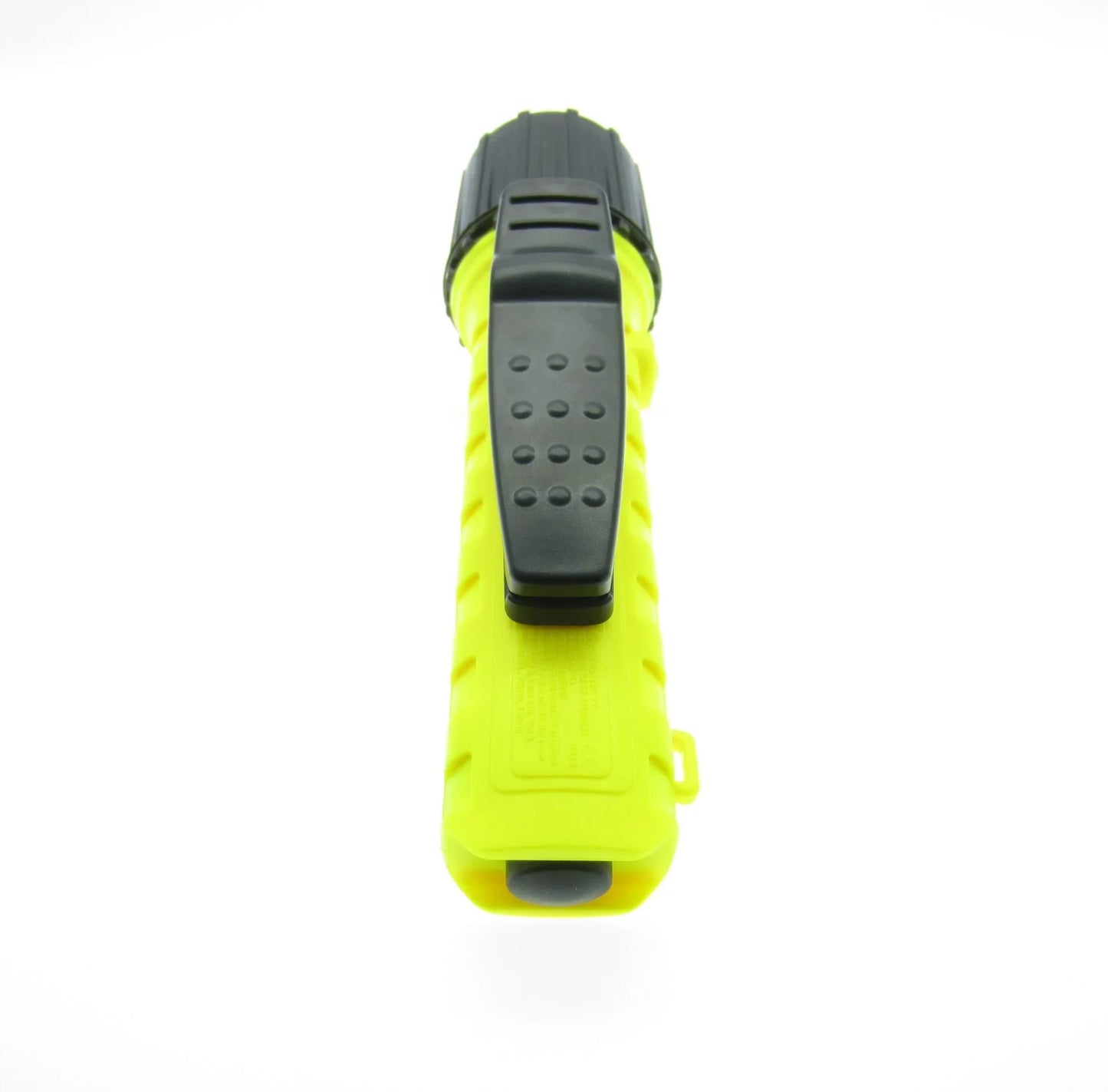 Bright yellow LED torch with black grip, ideal for camping and fishing
