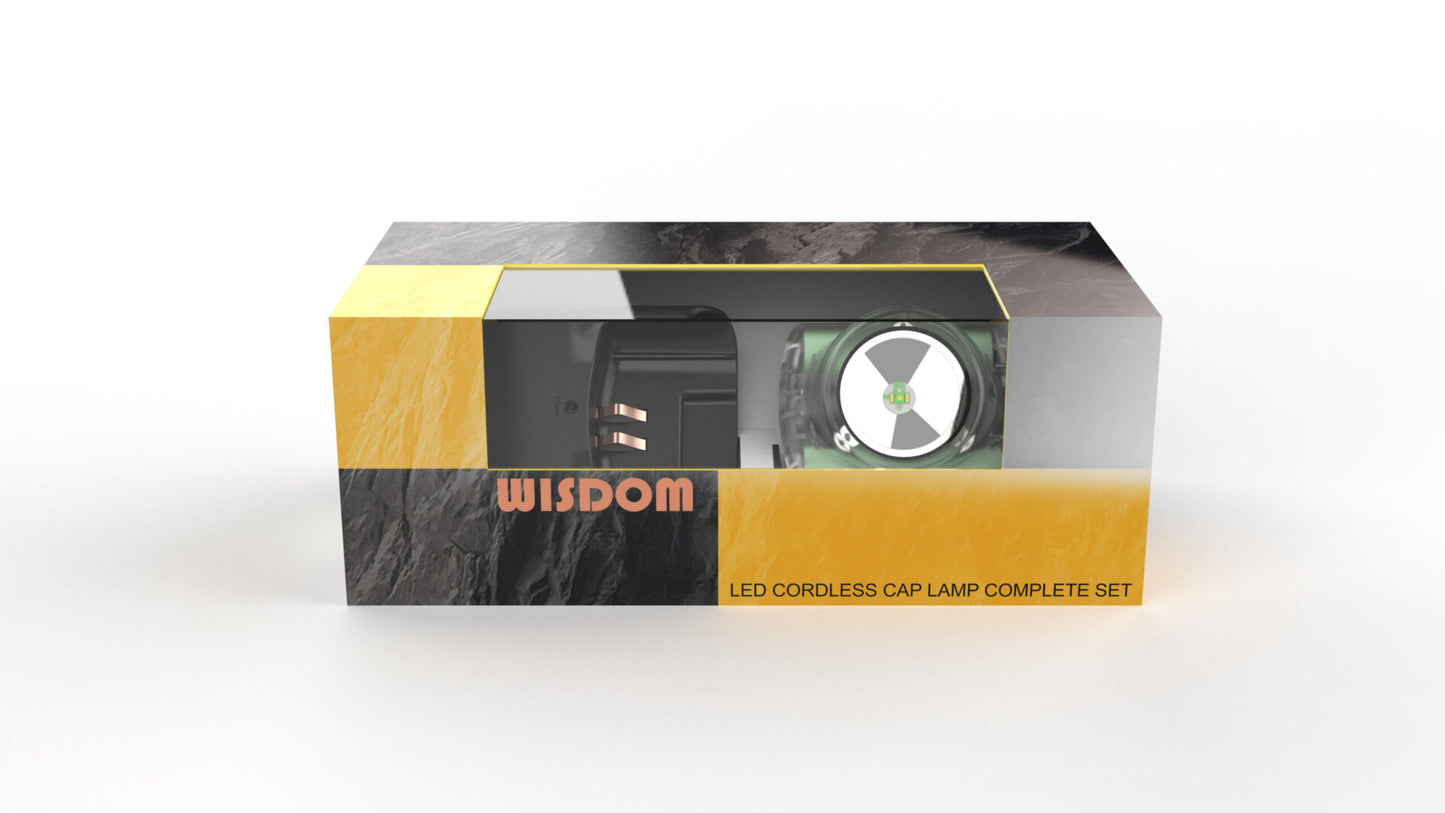 Wisdom LED Cordless Cap Lamp complete set