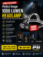 USB Rechargeable 1000 lumen Headlamp