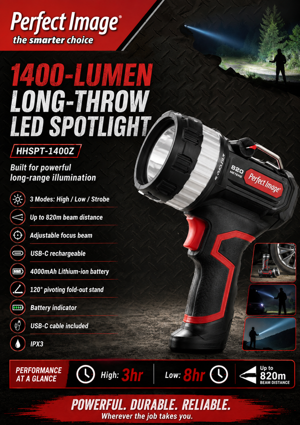 Rechargeable 1400 Lumen Spotlight