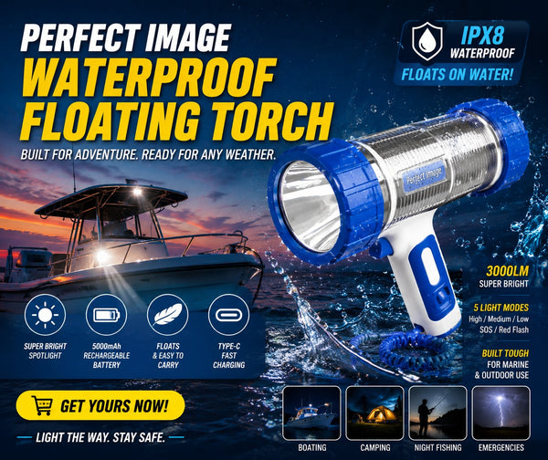 Marine 3000 Lumen Rechargeable Waterproof LED Spotlight