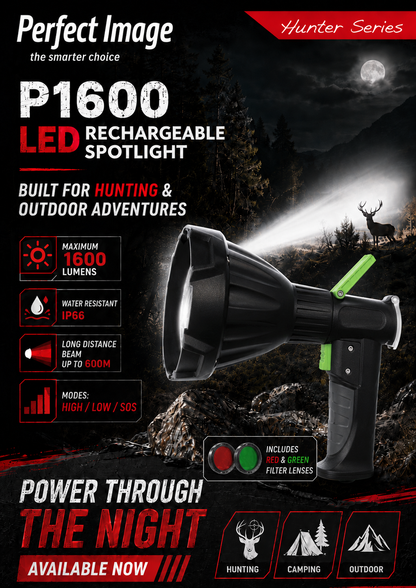 Rechargeable 1600 Lumen Waterproof LED Spotlight
