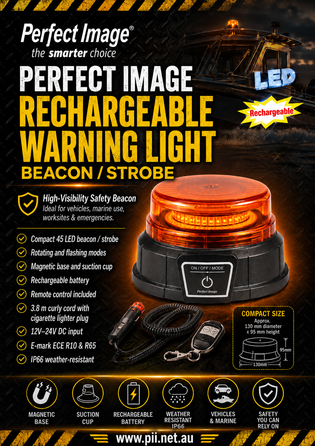 Rechargeable LED Strobe Light with remote